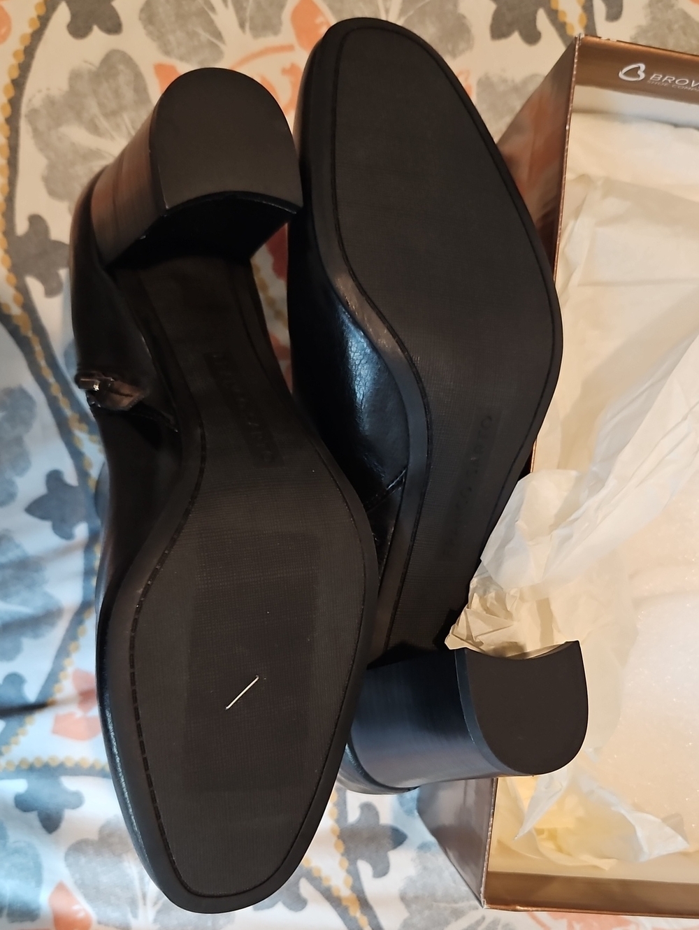 Franco Sarto Black Leather Buckle Ankle Booties L-Deora -8.5 New In The Box - Picture 3 of 5
